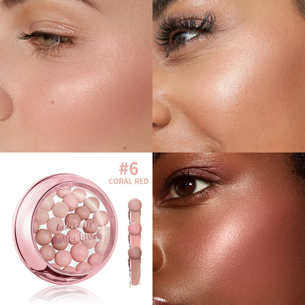 Spherical Powder Bead Blush for Natural Glowing Makeup