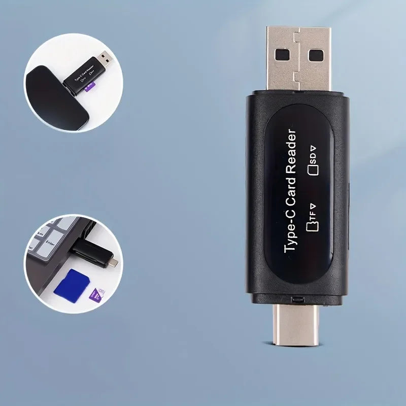 4-in-1 USB 3.0 and Type-C Memory Card Reader