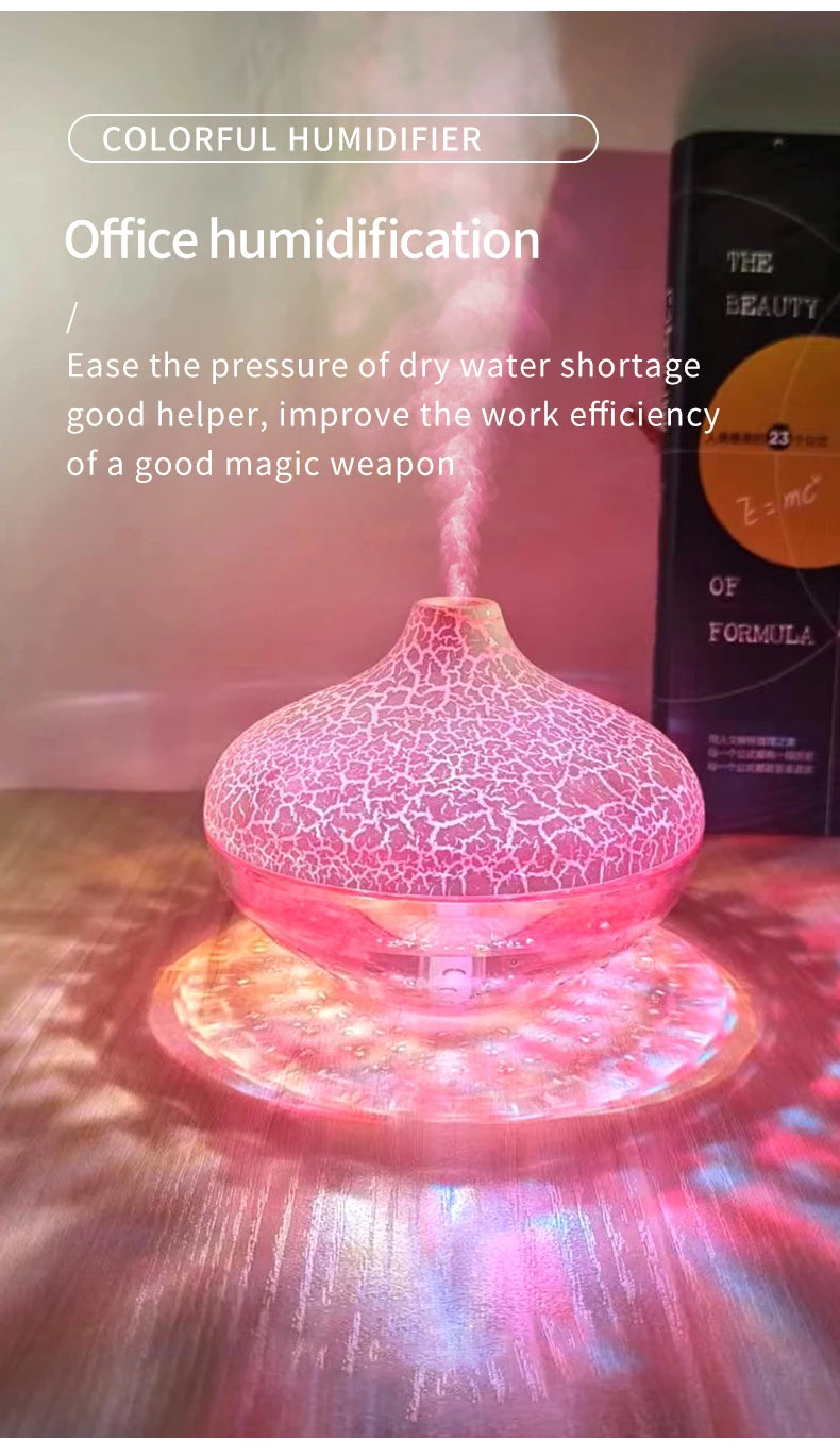Crystal Crack LED Desktop Humidifier for Home and Bedroom - 11