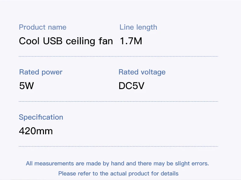 Portable USB Hanging Ceiling Fan for Camping and Dorms - 8