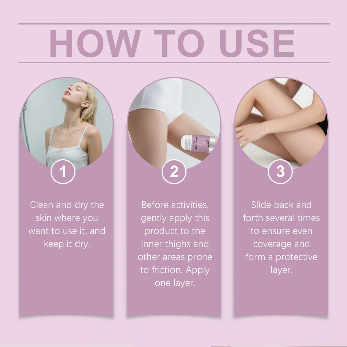 Anti-Chafe Thigh Balm Stick for Friction Prevention