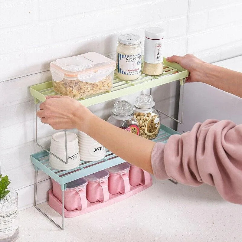Foldable Space-Saving Kitchen Organizer Shelf