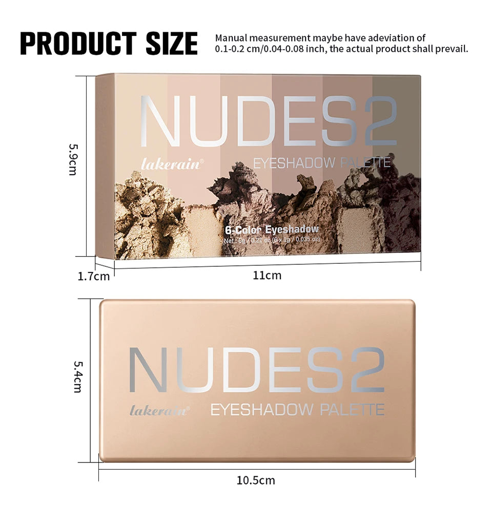 6-Color Matte Eyeshadow Palette with Brush Set