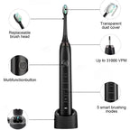Rechargeable Sonic Electric Toothbrush with 8 Brush Heads