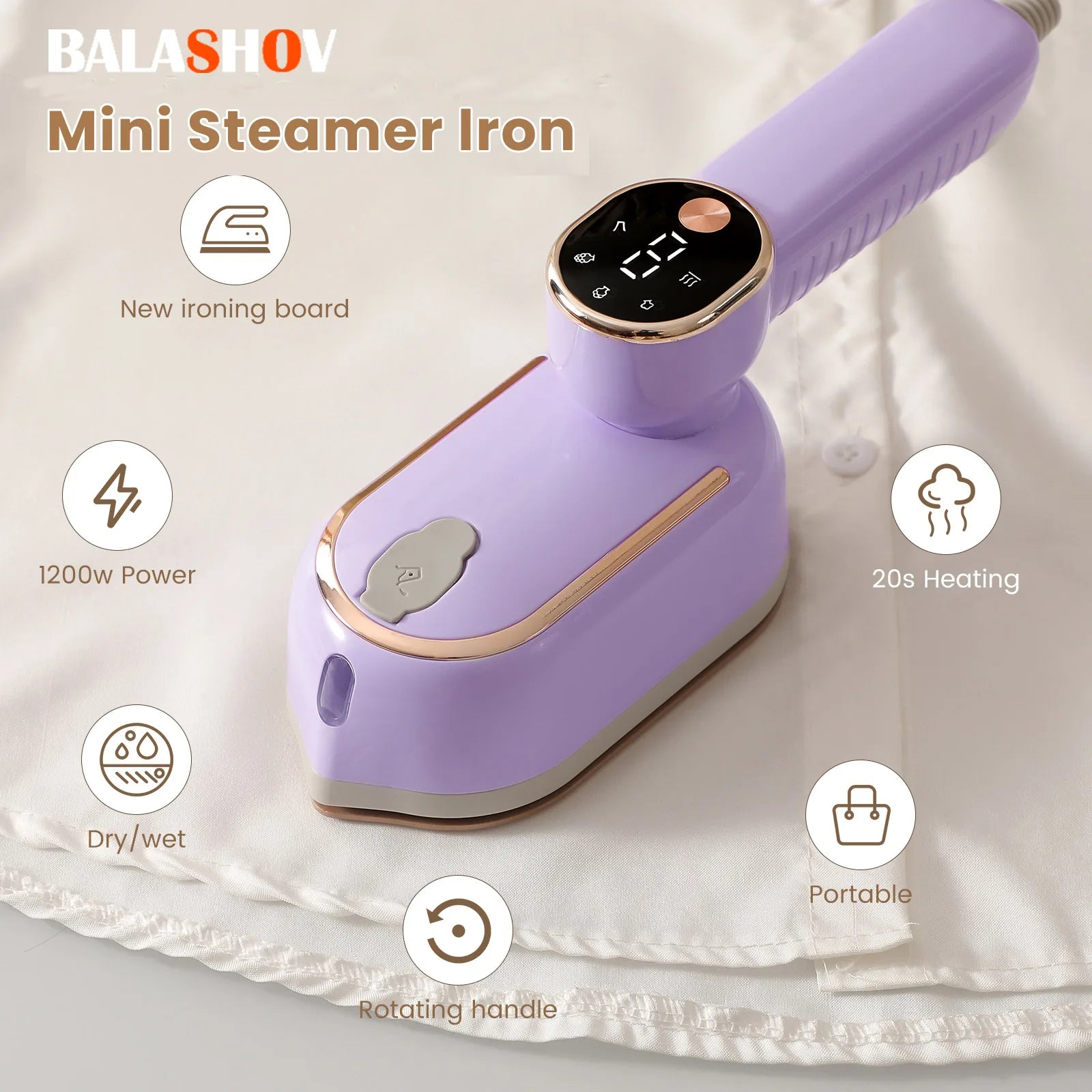 Portable Mini Handheld Steam Iron for Clothes - 1