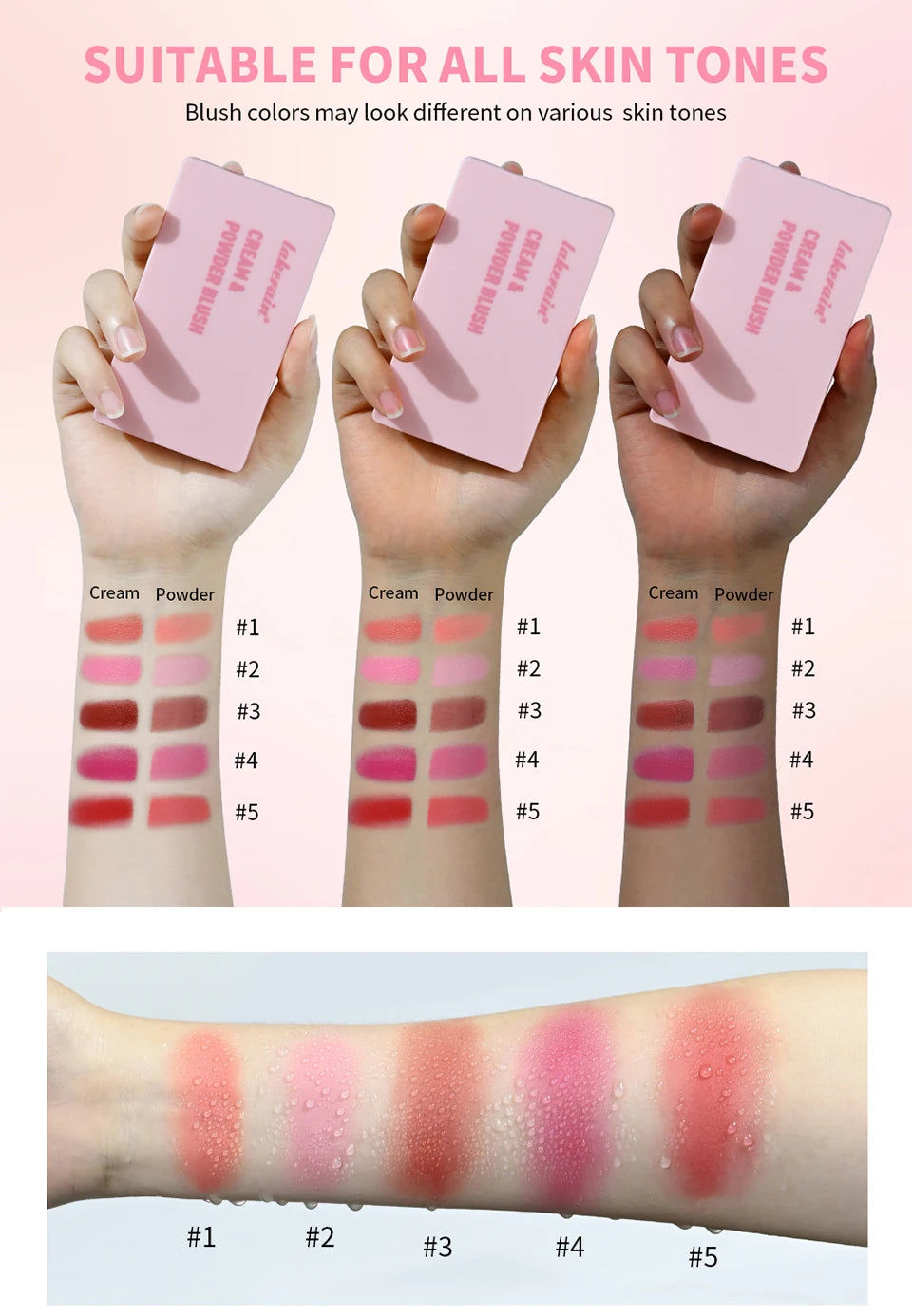 2-in-1 Cream and Powder Blush Palette for Radiant Glow - 13