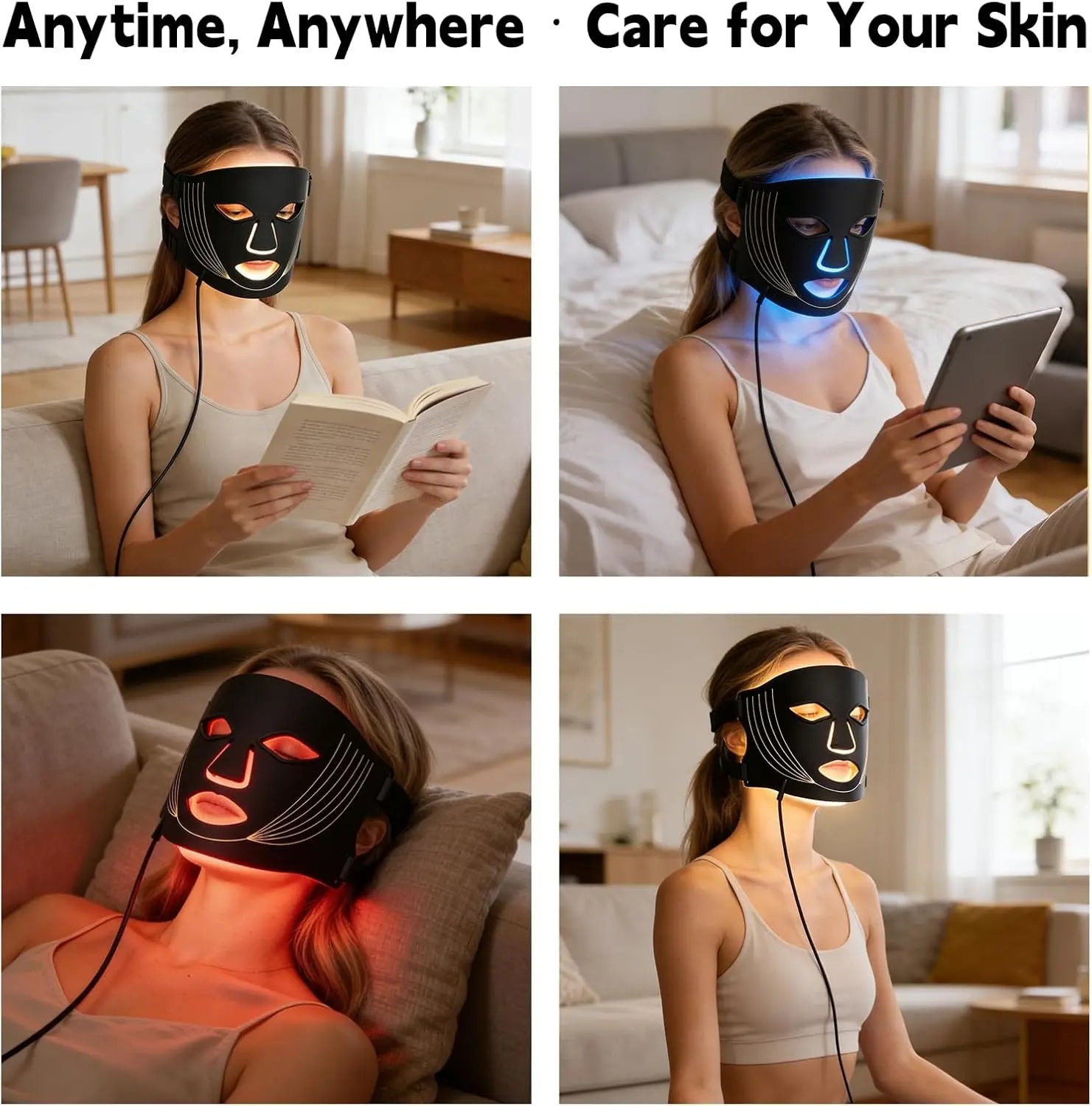 7-Color LED Light Therapy Facial Mask for Skin Rejuvenation - 6