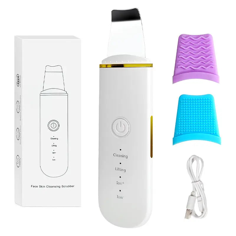 Ultrasonic Facial Skin Scrubber and Pore Cleaner Spatula - 15