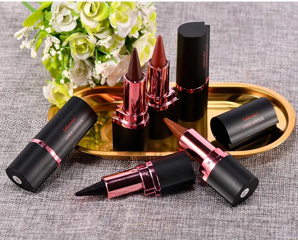 2-in-1 Waterproof Matte Lip Liner and Lipstick Crayon