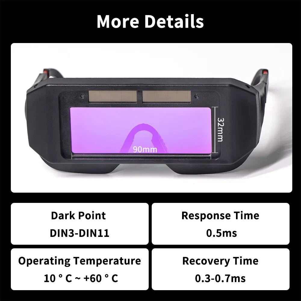 Solar Auto-Darkening Welding Goggles