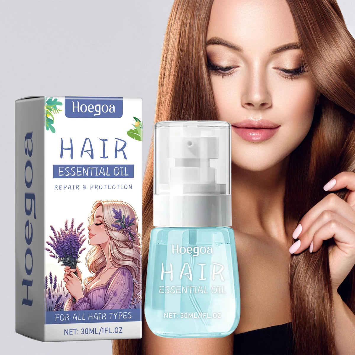 Lavender Hair Essential Oil for Repair and Anti-Frizz