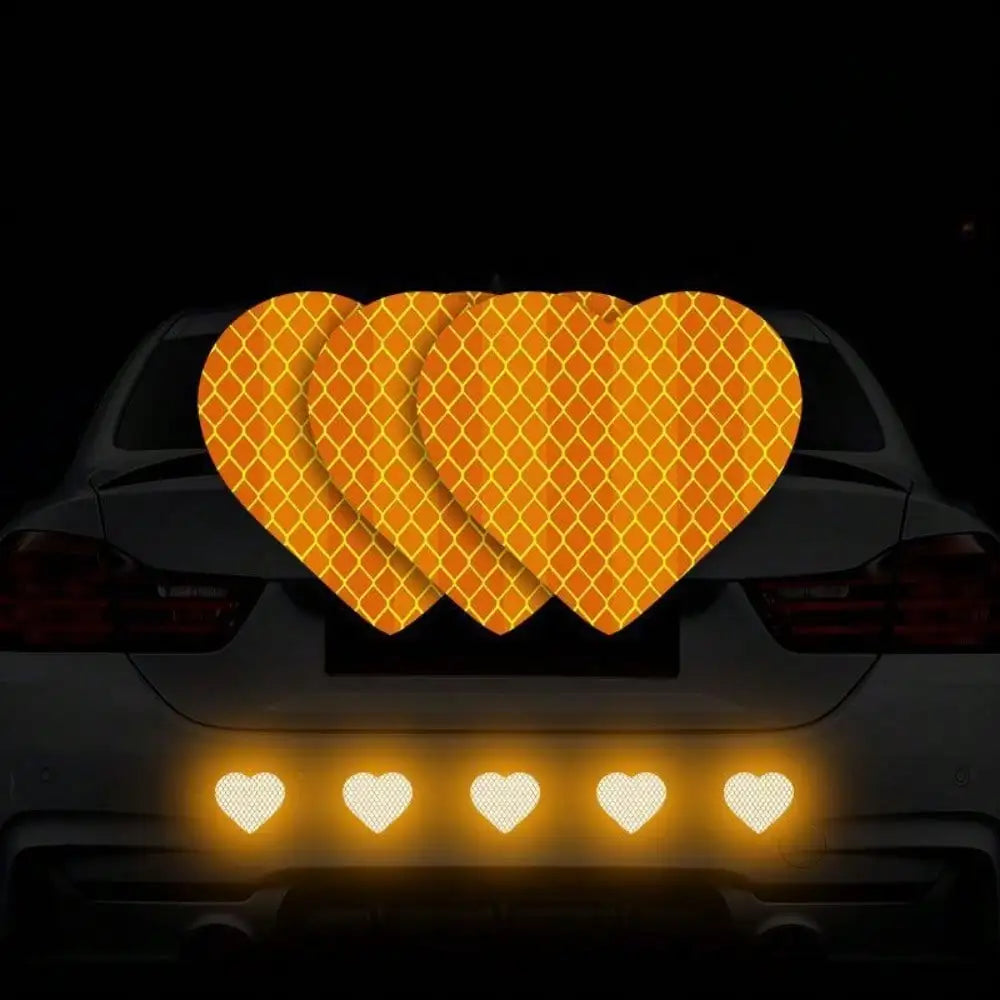 Reflective Heart Safety Stickers for Night Driving