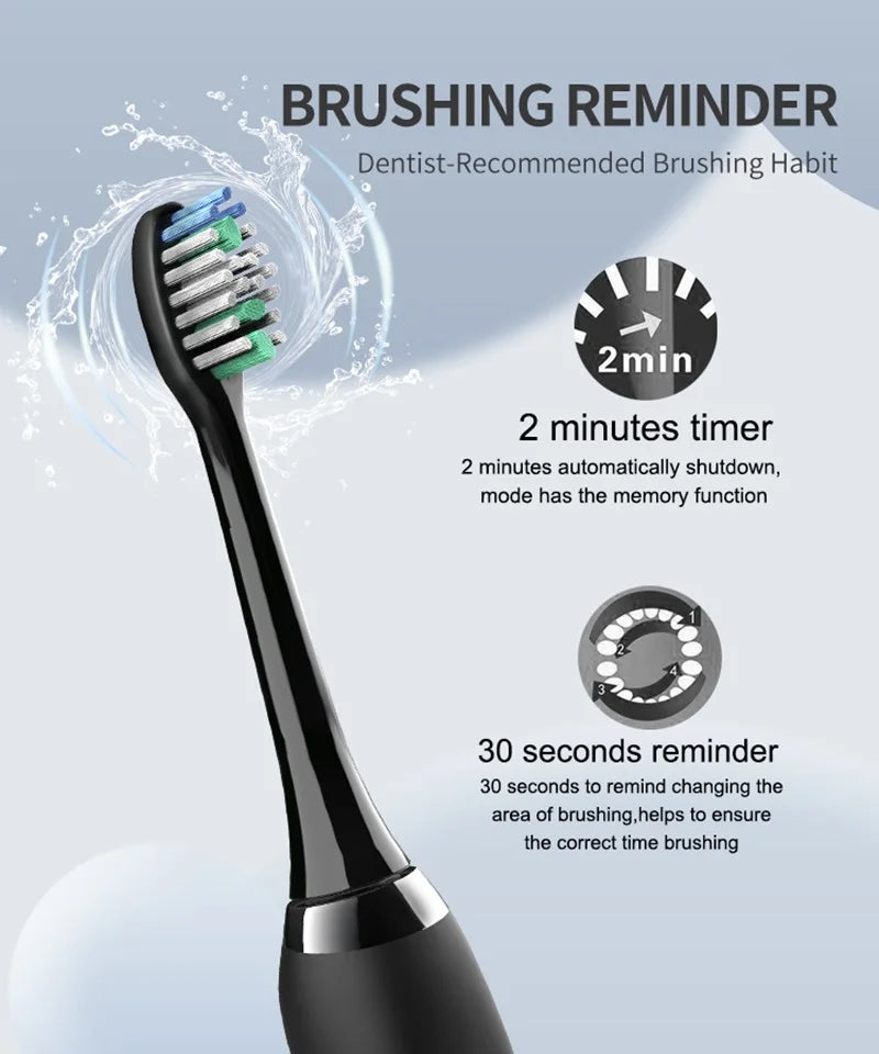 Rechargeable Sonic Electric Toothbrush with 8 Brush Heads - 9