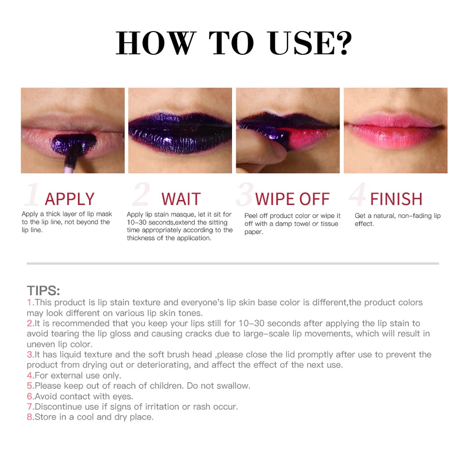 Waterproof Peel-Off Lip Stain Tint - 15