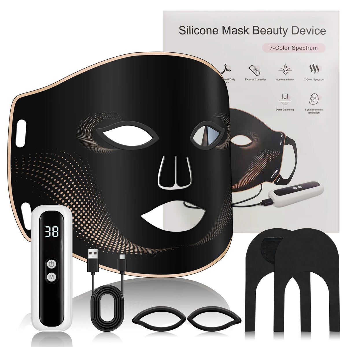 7-Color LED Silicone Facial Mask for Skin Rejuvenation