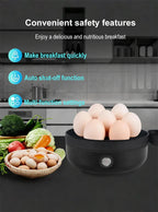 Electric Egg Boiler and Steamer for Perfectly Cooked Eggs
