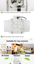 Inline Duct Exhaust Ventilation Fan for Kitchen and Bathroom