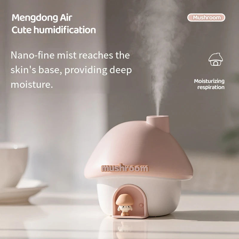 Cute Mushroom House Humidifier with LED Night Light - 3