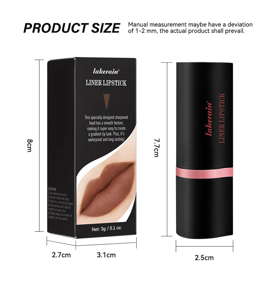 2-in-1 Waterproof Matte Lip Liner and Lipstick Crayon