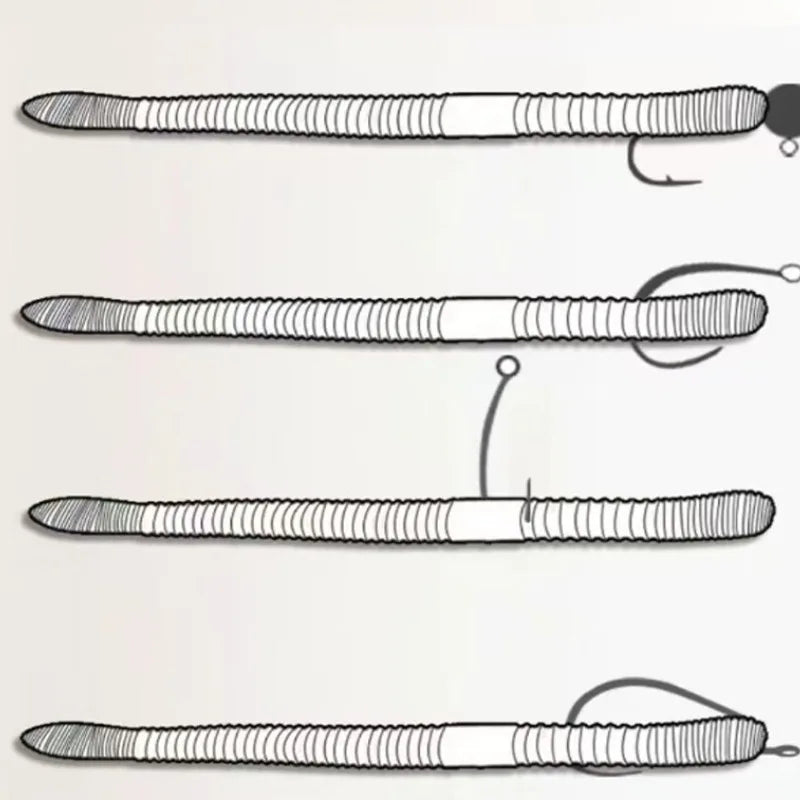 Realistic Soft Earthworm Fishing Lures 10-Pack
