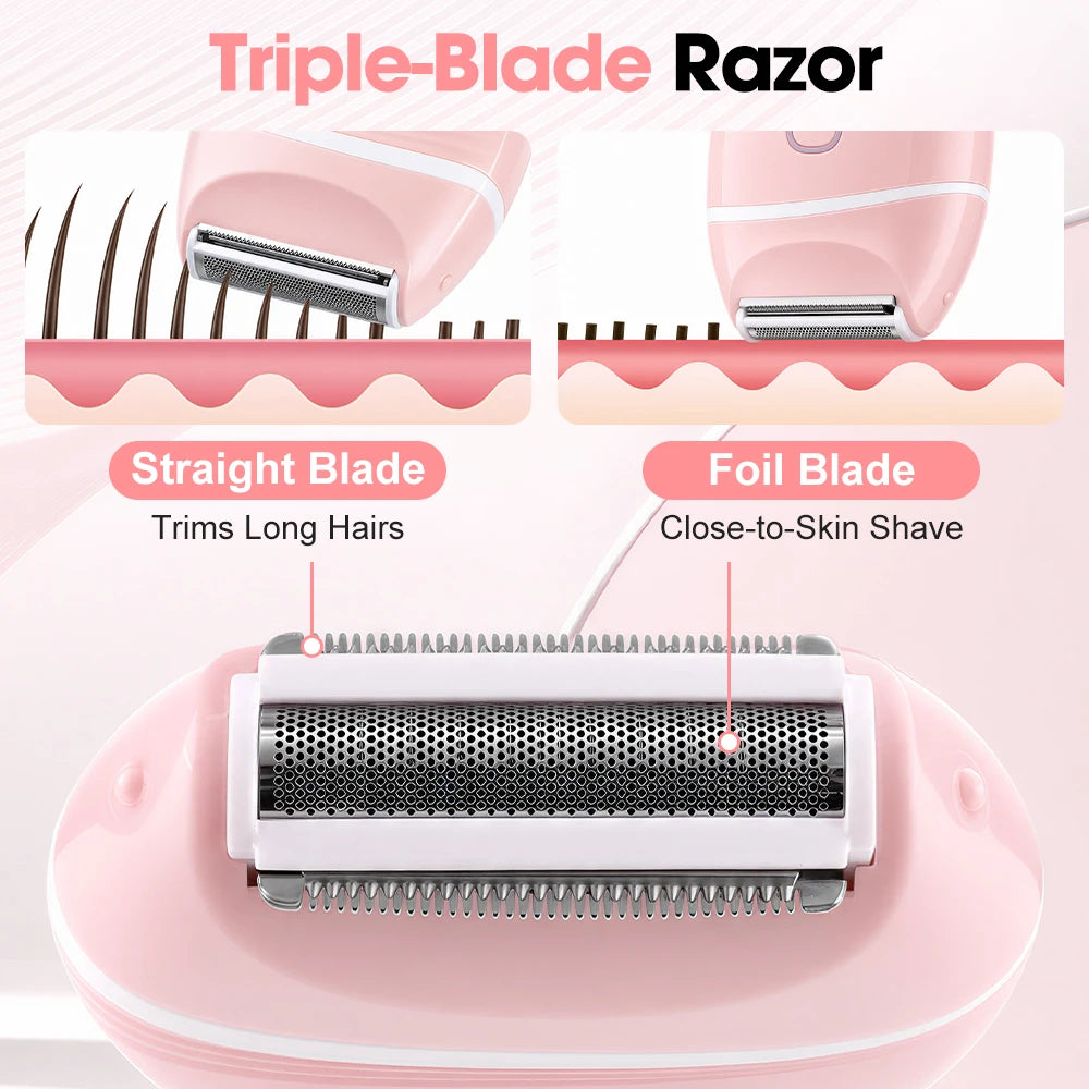 Electric Foil Shaver for Women - Cordless Portable Hair Remover - 8