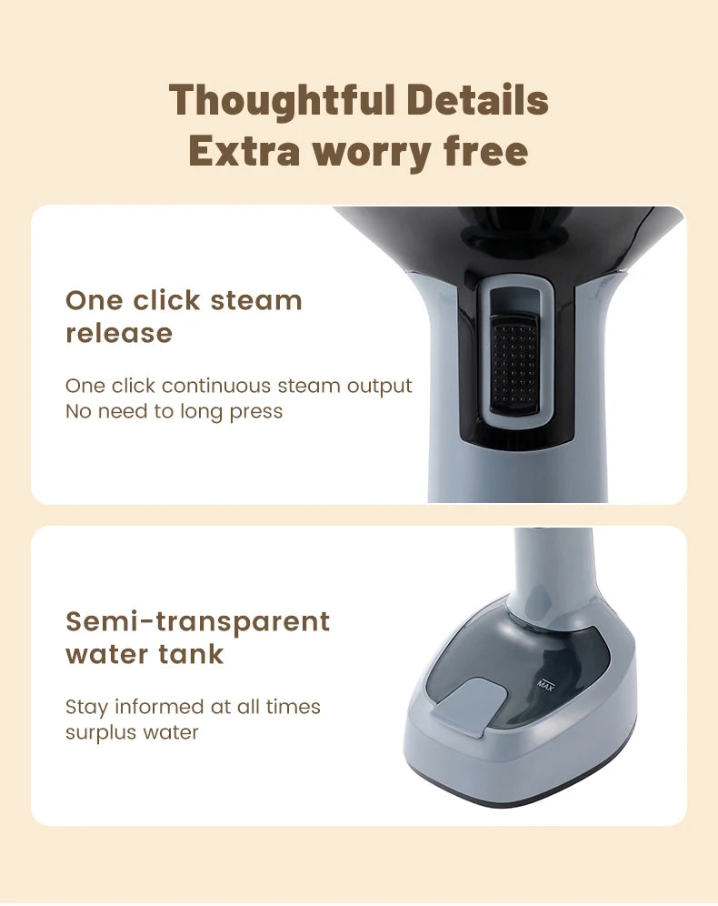 Portable 1500W Handheld Garment Steamer for Clothes - 17