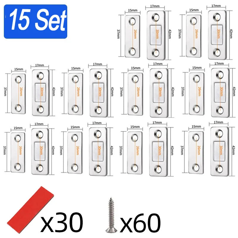 Ultra-Thin Magnetic Cabinet Door Catch Latch