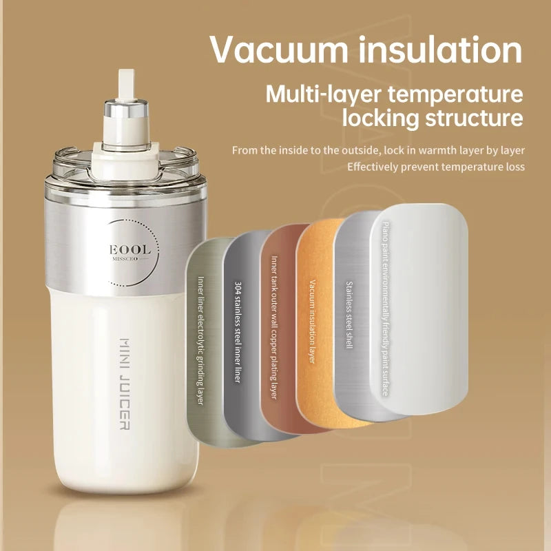 Portable Insulated Vacuum Smoothie Blender and Juicer