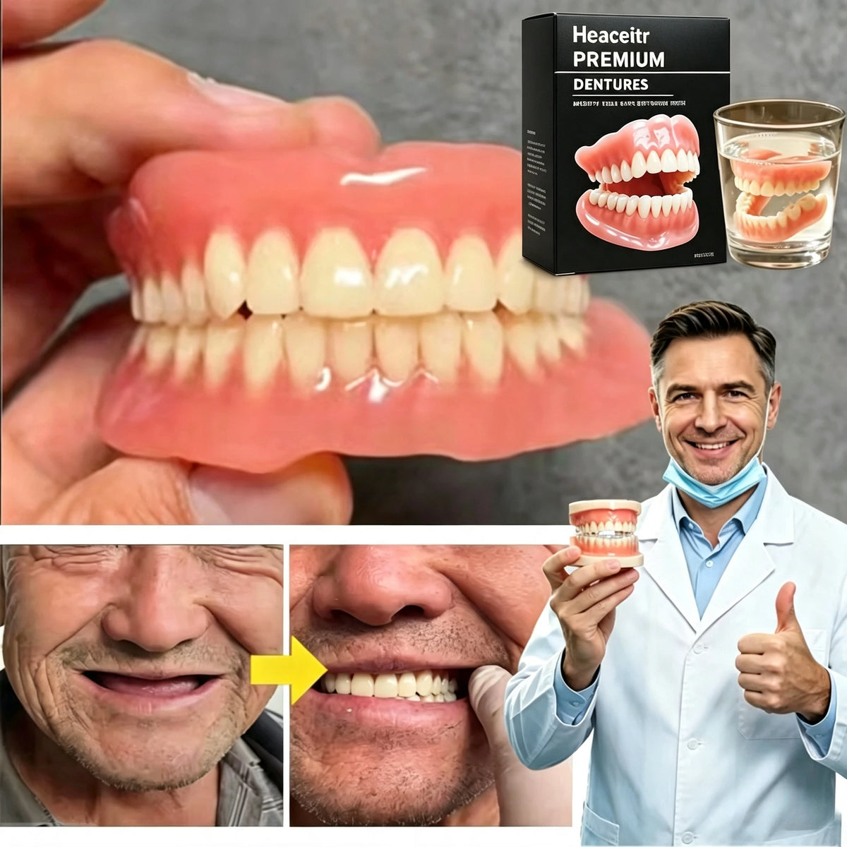 Custom Fit Silicone Comfort Dentures