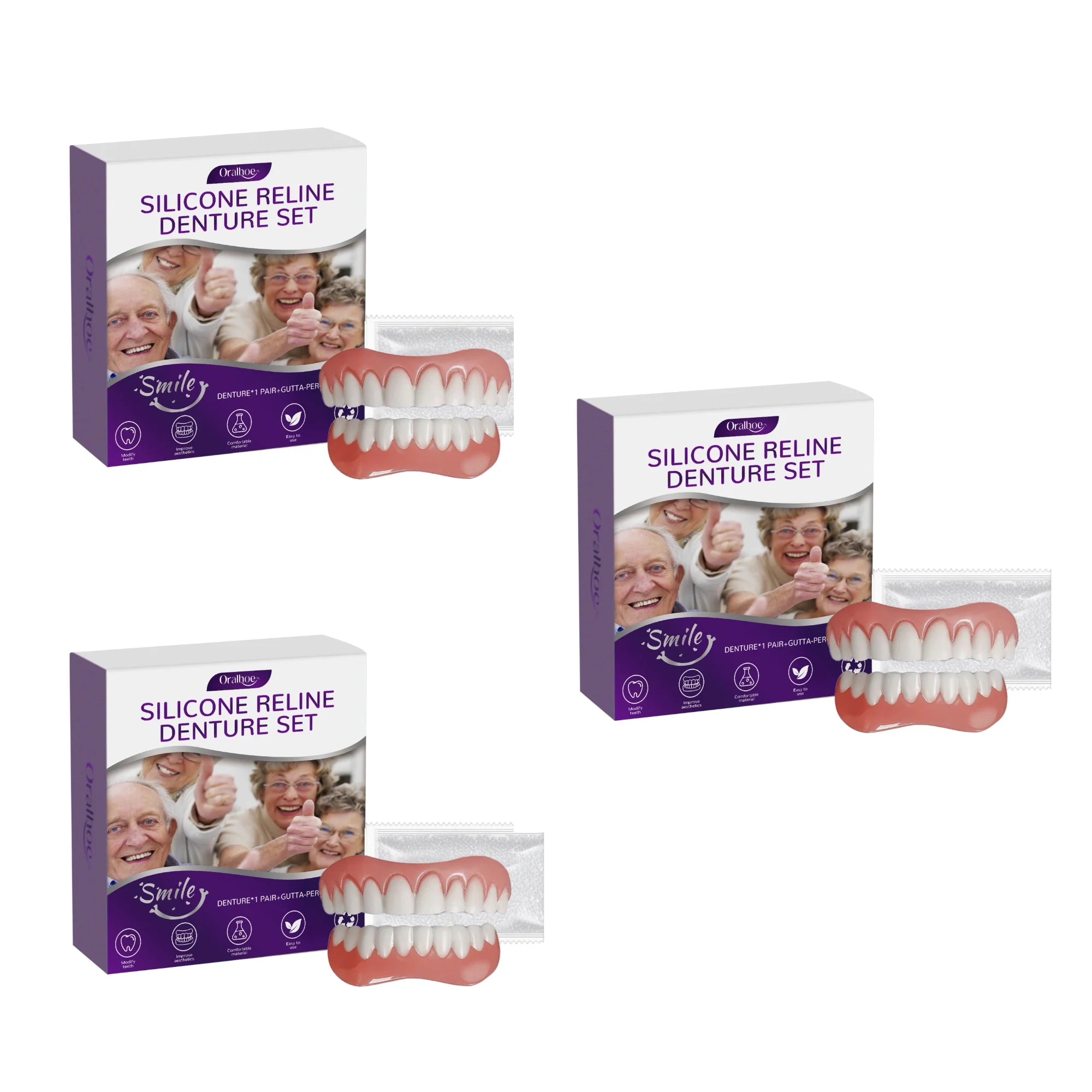 Cosmetic Silicone Denture Set for Natural Smile - 14