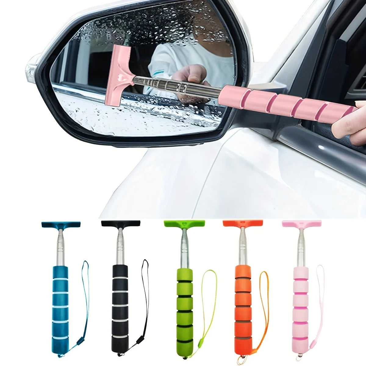 Extendable Car Rearview Mirror Squeegee