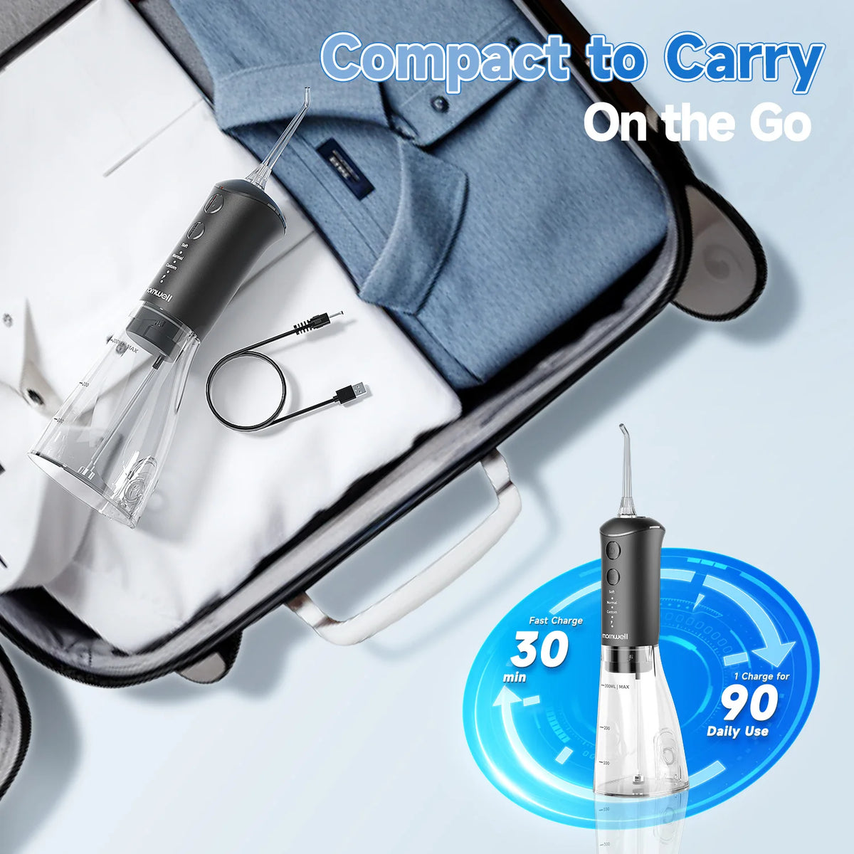Portable Sonic Toothbrush and Water Flosser Oral Care Set