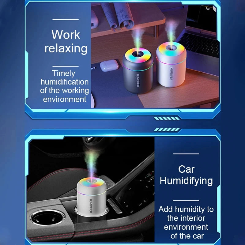 Portable Mini USB Desktop Air Humidifier with LED Light - 9