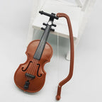 Miniature Violin Prop for Dollhouse and Home Decor