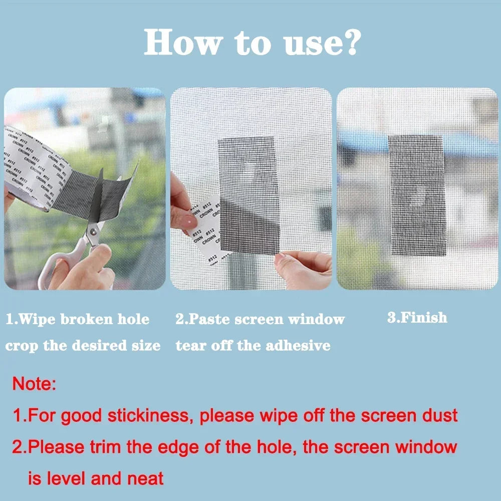 Waterproof Window Screen Repair Tape Mesh Patch