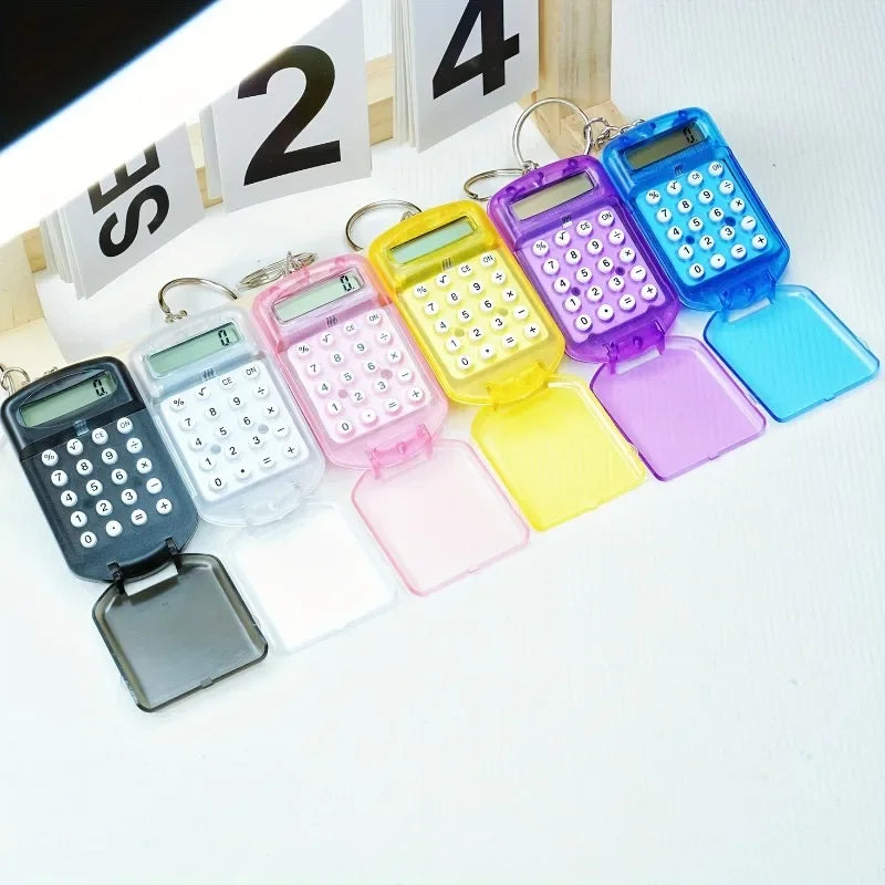 Portable Mini Transparent Flip Calculator with Keychain