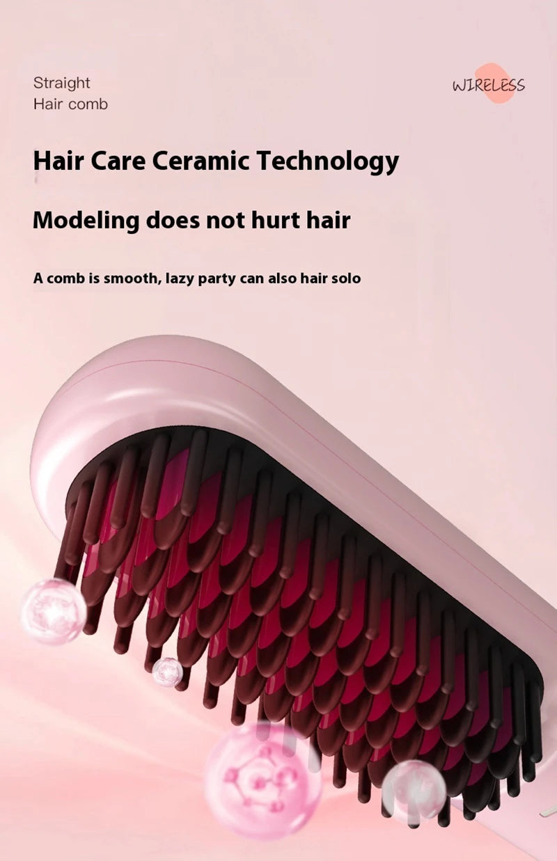Fast-Heating Cordless Ionic Hair Straightener Brush