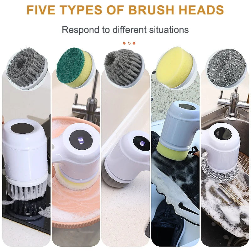 Electric Rotary Cleaning Brush for Kitchen and Bathroom - 5