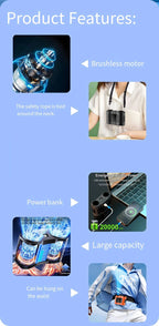 Portable Hands-Free Waist Clip Fan for Outdoor Cooling