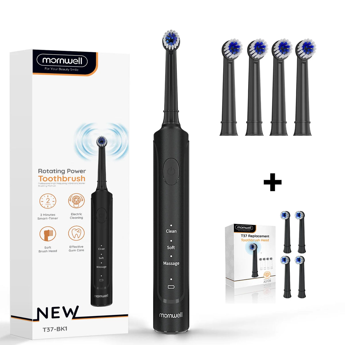 Rechargeable Electric Sonic Toothbrush with 3 Cleaning Modes