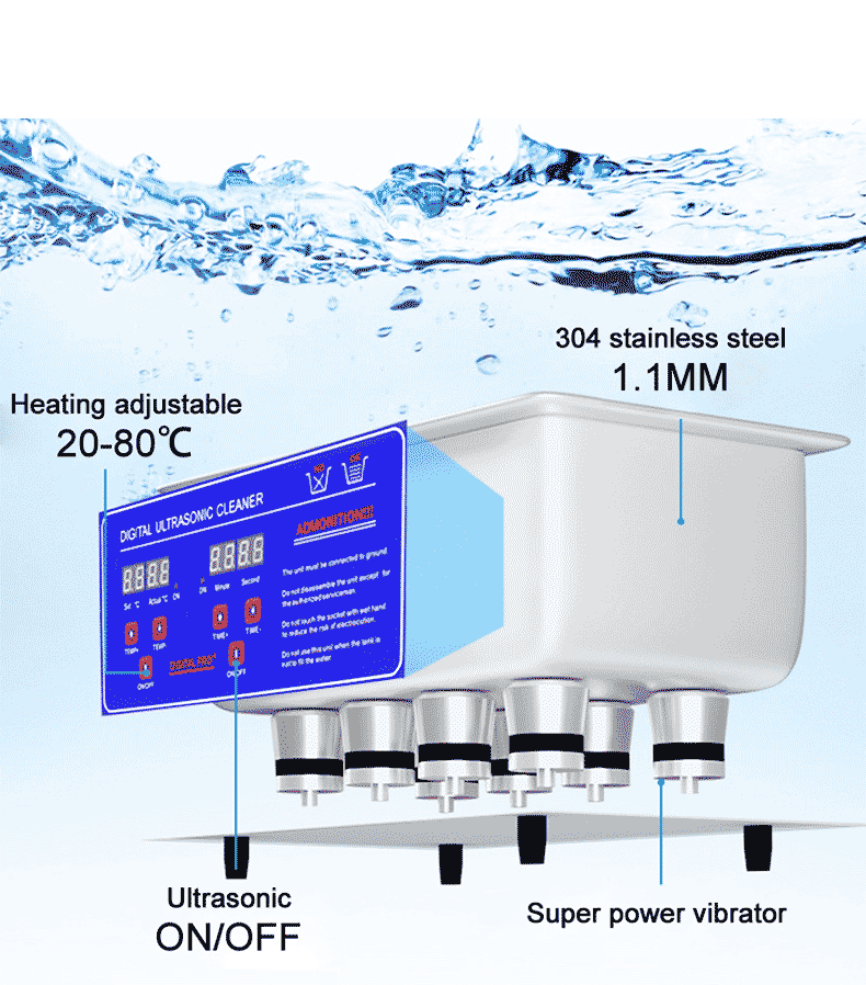 Digital Ultrasonic Cleaner for Jewelry, Watches, and Tools