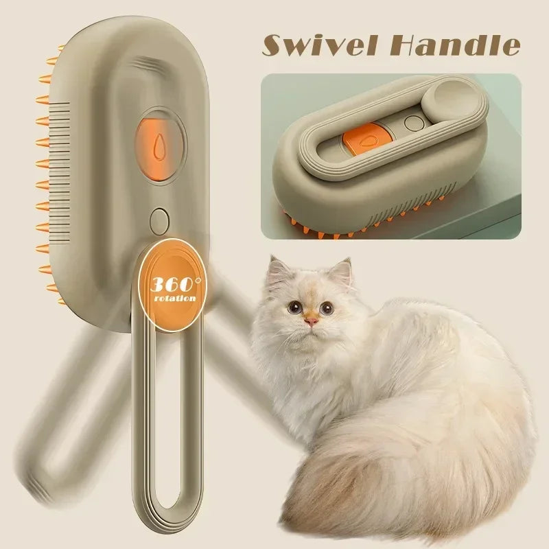 3-in-1 Steam Grooming Brush for Pets