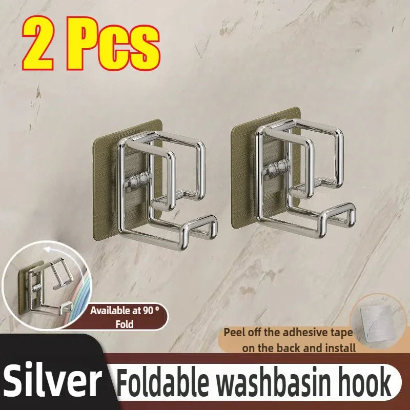 Self-Adhesive Wall-Mounted Washbasin and Storage Hook