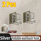 Self-Adhesive Wall-Mounted Washbasin and Storage Hook