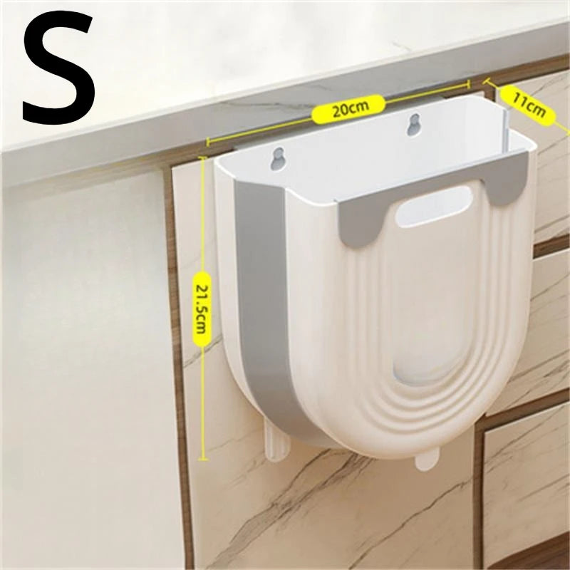Wall Mounted Folding Trash Can for Kitchen and Bathroom - 11