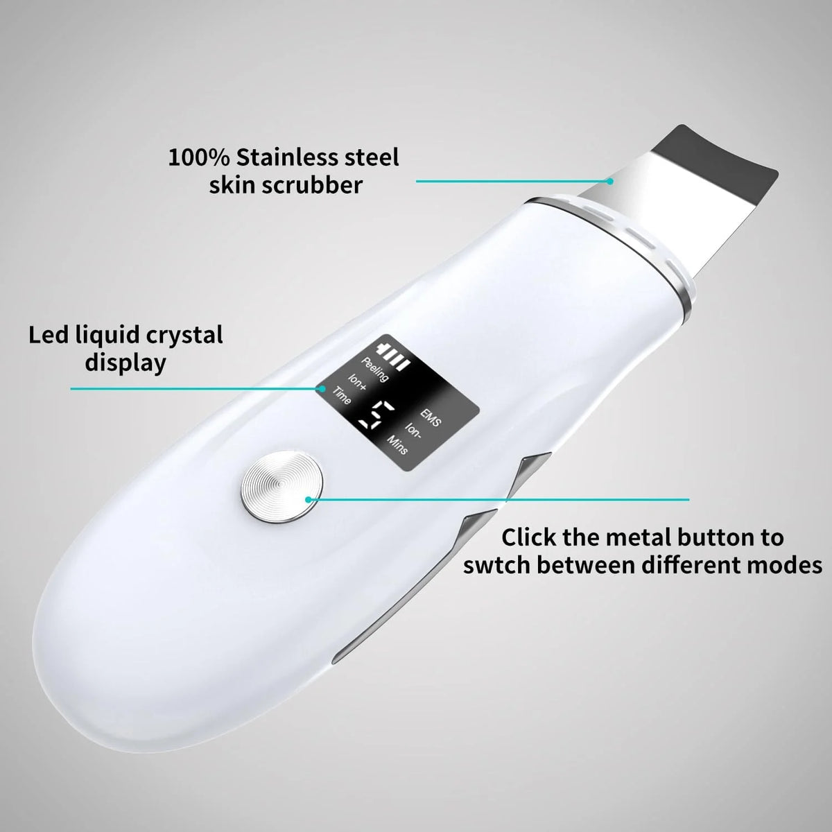 4-in-1 Ultrasonic Facial Skin Scrubber and Pore Cleaner