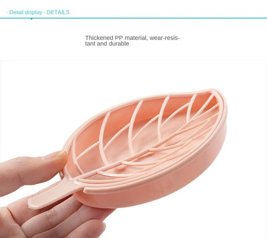 Leaf-Shaped Self-Draining Soap Holder for Bathroom and Shower