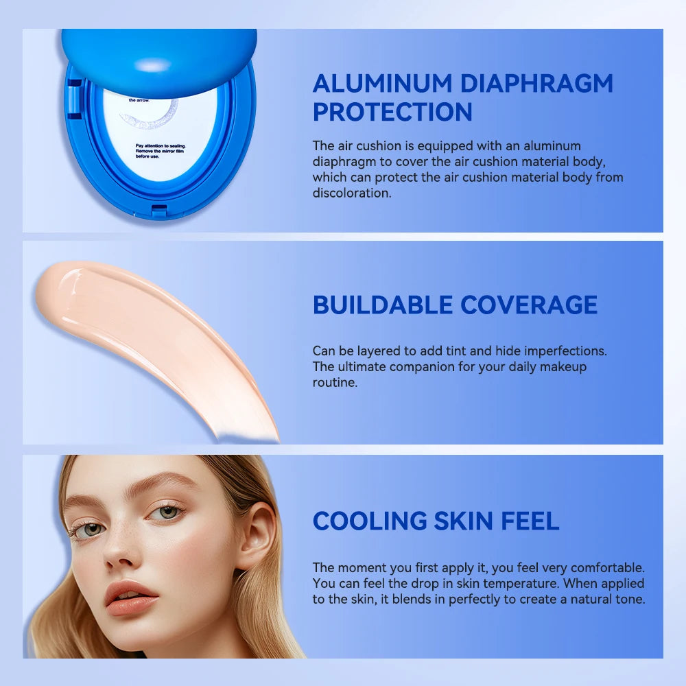 Long-Lasting Waterproof Cushion Foundation with Sun Protection