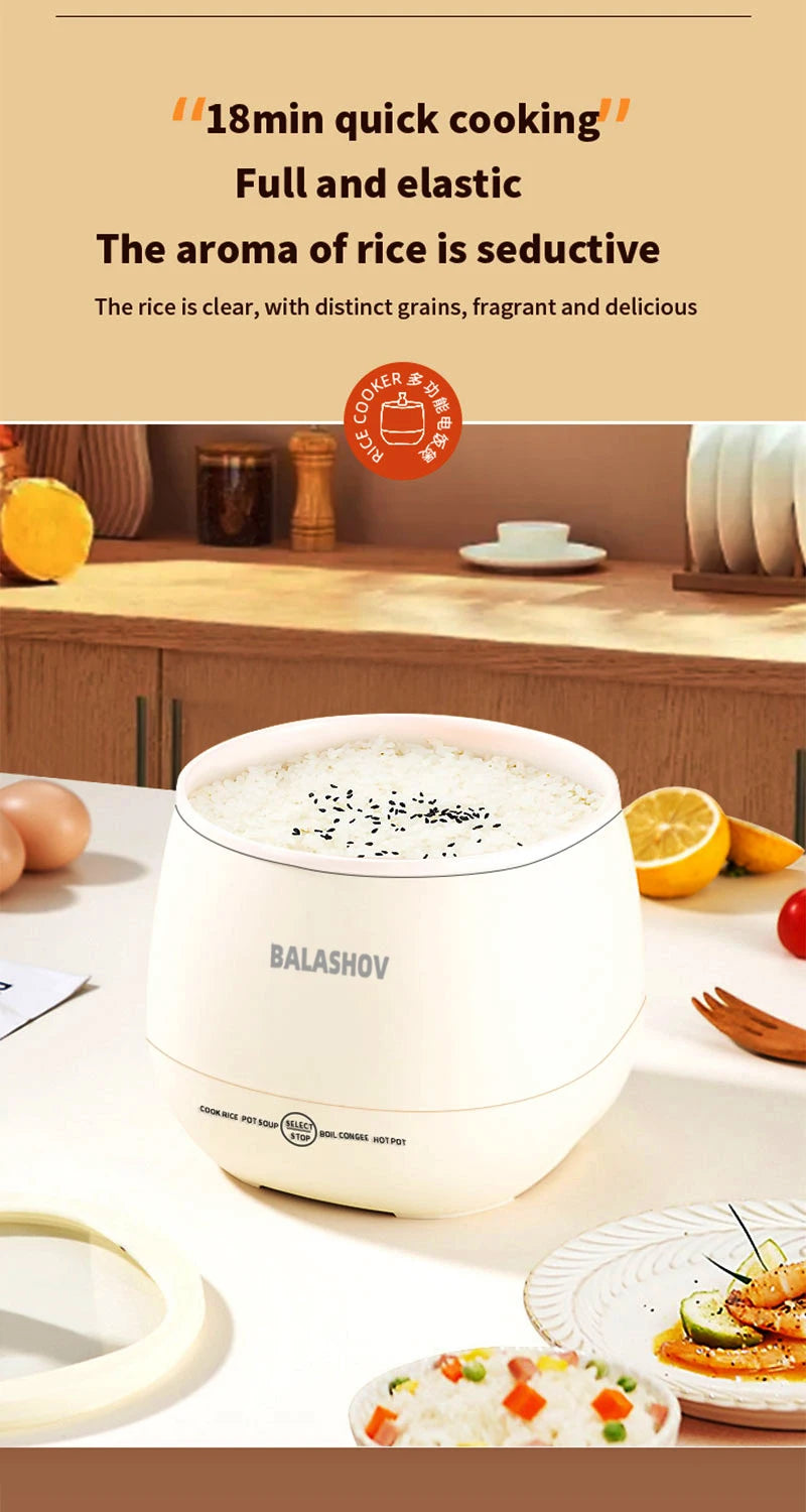 Portable 1.8L Smart Mini Rice Cooker for Small Kitchens and Dorms - 11