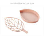Leaf-Shaped Self-Draining Soap Holder for Bathroom and Shower